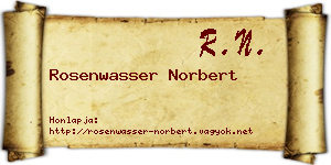 Rosenwasser Norbert névjegykártya